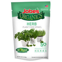 Jobe's Organics Herb Garden Fertilizer Spikes, Easy Plant Care Organic Fertilizer for Herb Gardens, 50 Count 06127