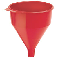 Lubrimatic 75-072 Funnel, 6 qt Capacity, Plastic, Red, 11 in H
