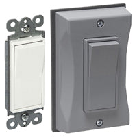 Hubbell 1-Gang Weatherproof Cover, Vertical, Decorator, Single Pole 15A 120/277 VAC, Gray, Clamshell 5122-0