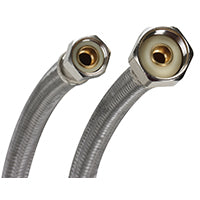 FLUIDMASTER B1F09 Water Supply Connector, 3/8 x 1/2 in, Compression x FIP, Polymer/Stainless Steel