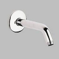 Plumb Pak PP825-10 Shower Arm with Flange, 1/2 in Connection, IPS, 6 in L, Brass, Chrome Plated
