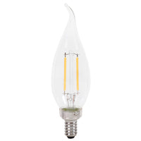 Sylvania 40855 Natural LED Bulb, Decorative, B10 Bent Tip Lamp, 25 W Equivalent, E12 Lamp Base, Dimmable, Clear