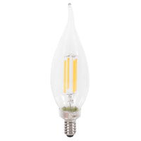 Sylvania 40755 Natural LED Bulb, Decorative, B10 Bent Tip Lamp, 40 W Equivalent, E12 Lamp Base, Dimmable, Clear