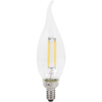 Sylvania 40791 Natural LED Bulb, Decorative, B10 Bent Tip Lamp, 40 W Equivalent, E12 Lamp Base, Dimmable, Clear