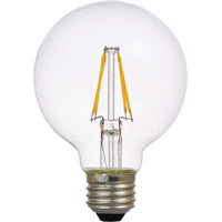 Sylvania 40764 LED Bulb, Globe, G25 Lamp, 40 W Equivalent, E26 Lamp Base, Dimmable, Clear, Soft White Light