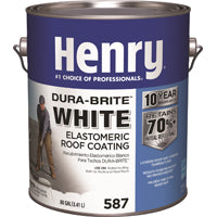 Henry HE587042 Elastomeric Roof Coating, White, 0.9 gal Pail, Cream