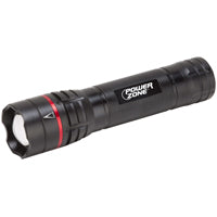 PowerZone 12098 Tactical Flashlight, AA Battery, LED Lamp, 700 Lumens, 150 m Beam Distance, 5 hrs Run Time, Black