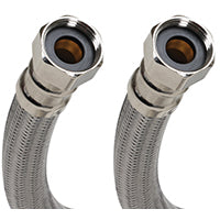 FLUIDMASTER B1H12 High-Flexible Water Heater Connector, 3/4 in, FIP, Stainless Steel, Nickel, 12 in L