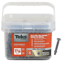 ITW Brands 21381 300 Pack, 10-16 x 1-7/16", Teks Phillips Flat Head Screws, 10 x 1-7/16"
