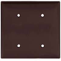 Eaton Cooper Wiring 2137 2137B-BOX Wallplate, 4-1/2 in L, 4.56 in W, 0.08 in Thick, 2 -Gang, Thermoset, Brown