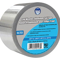 IPG 9502 Foil Tape with Liner, 45.7 m L, 50.9 mm W, Aluminum Backing, Silver