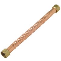 BrassCraft Copper-Flex Series WB00-12N Water Heater Connector, 3/4 in, FIP, Copper, 12 in L