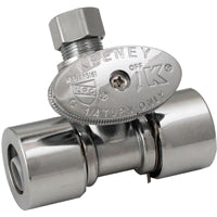 Plumb Pak K2802PCPO In-Line Valve, 1/2 x 1/2 x 3/8 in Connection, Brass Body
