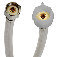 FLUIDMASTER B4TV12 Toilet Connector, 1/2 in Inlet, FIP Inlet, 7/8 in Outlet, Ballcock Outlet, Vinyl Tubing, 12 in L