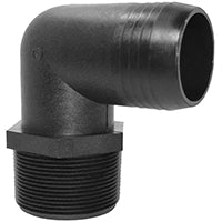 GREEN LEAF EL3838P Hose to Pipe Elbow, Polypropylene, Black