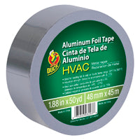 Duck 240225 Foil Tape, 50 yd L, 1.88 in W, Silver