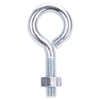 ProSource LR269 Eye Bolt, 6.3 mm Thread, Machine Thread, 7/8 in L Thread, 1 in Dia Eye, 134 lb Working Load, Steel, Zinc