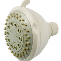 Boston Harbor Shower Head, 1.75 (6.6) 80 gpm (L/MIN) psi, 1/2-14 NPT Connection, Threaded, 3-Spray Function, White
