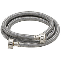 FLUIDMASTER 9WM60 Washing Machine Discharge Hose, 3/4 in ID, 60 in L, Female, Stainless Steel