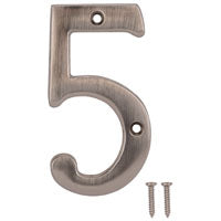 ProSource N-Z045SN-PS House Number, Character: 5, 4 in H Character, 2.28 in W Character