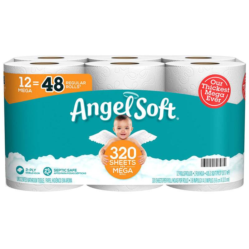 Angel Soft 79397 Toilet Tissue, 2-Ply, Paper