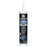GE Supreme M90015-30 Window and Door Silicone Caulk, White, -60 to 400 deg F, 10.1 oz Cartridge