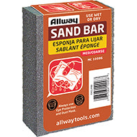 ALLWAY TOOLS MC Sand Bar, 4 in L, 2-1/2 in W, Coarse, Medium, Aluminum Oxide Abrasive