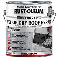 RUST-OLEUM 347427 Wet Roof Repair, Black, Liquid, 0.9 gal