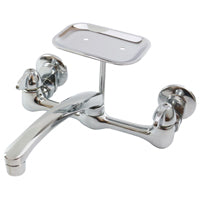 Boston Harbor PF6363204 Laundry Faucet, 1.8 gpm, 2-Faucet Handle, 2-Faucet Hole, Brass, Wall Mounting, Swing Spout