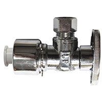 Keeney 2622PCPOLF Supply Line Valve, 5/8 x 3/8 in Connection, Compression, Brass Body