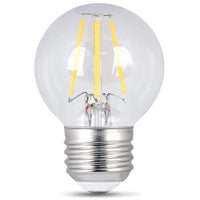 Feit Electric BPGM40/927CA/FIL LED Bulb, Globe, G16.5 Lamp, 40 W Equivalent, E26 Lamp Base, Dimmable, Clear
