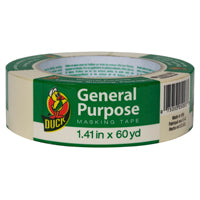 Duck 394697 Masking Tape, 60 yd L, 1.41 in W, Beige