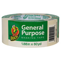 Duck 394700 Masking Tape, 60 yd L, 1.88 in W, Beige