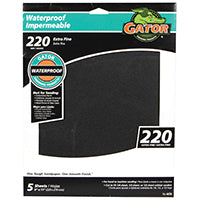 Gator 4474 Sanding Sheet, 9 in L, 11 in W, 220 Grit, Extra Fine, Silicone Carbide Abrasive