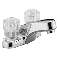 Peerless P240LF Bathroom Faucet, 1.2 gpm, 2-Faucet Handle, Chrome Plated, Knob Handle, Standard Spout