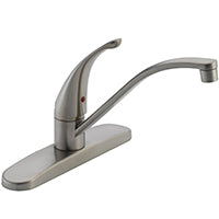 DELTA Peerless Tunbridge Series P188200LF Kitchen Faucet, 1.8 gpm, Chrome Plated, Deck Mounting, Lever Handle