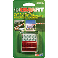 INCOM RE800 Reflective Tape, 4 ft L, 1-1/2 in W, Red/Silver