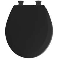 Mayfair 41EC 047/46EC Toilet Seat, Round, Molded Wood, Black, Twist Hinge