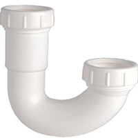 Danco 94006 J-Bend Trap, 1-1/2 in, Slip, Plastic, White