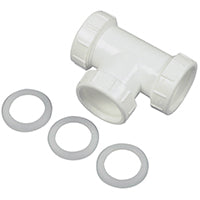 Danco 94038 Pipe Tee, 1-1/2 in, Slip-Joint, Plastic, White