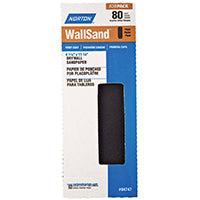 Norton A412 Wallsand Die-Cut Drywall Paper Sheet, 11'' Length x 4-3/16'' Width, Grit 80D Coarse (Pack of 25) 04747