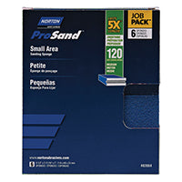 Norton 82084 5X 120 Grit Small Area Sanding Sponge, 6-Pack