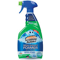 Scrubbing Bubbles 71016 Shower Cleaner, 32 oz Bottle, Liquid, Pleasant, Light Yellow