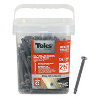 Itw Brands Teks #12 x 2-3/4 in. PHILLIPS FLAT HEAD DRILL PT WOOD-TO-METAL SCREWS 200CT 21386
