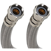 FLUIDMASTER B1H18 High-Flexible Water Heater Connector, 3/4 in, FIP, Stainless Steel, Nickel, 18 in L