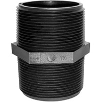 GREEN LEAF M 1400 P Pipe Nipple, 1/4 in, MNPT, Black