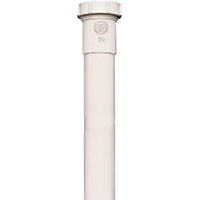 Plumb Pak PP55-12W Pipe Extension Tube, 1-1/2 in, 12 in L, Slip Joint, Polypropylene, White