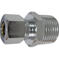 Worldwide Sourcing PMB-260LFB Water Supply Connector, 1/2 x 3/8 in, MIP x Compression, Brass, Chrome