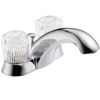 DELTA Classic Series 2522LF Bathroom Faucet, 1.2 gpm, 2-Faucet Handle, Brass, Chrome Plated, Knob Handle, Rigid Spout