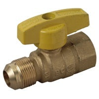 BrassCraft PSSC-60 Gas Ball Valve, 5/8 x 3/4 in Connection, Flared x FIP, 5 psi Pressure, Brass Body